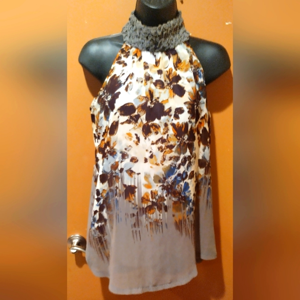TTL Kische Gray Multi Color Tank Top Shirt Size Medium